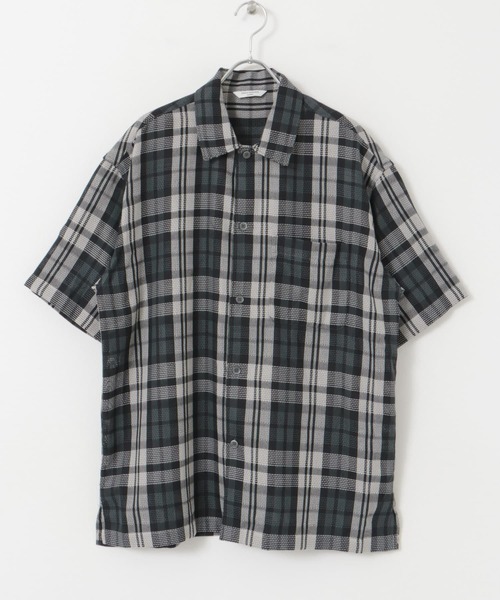 URBAN RESEARCH DOORS（アーバンリサーチドアーズ）の「カラミ織チェックシャツ（シャツ/ブラウス・メンズ・グリーン系その他/ブラック系その他・MEDIUM/LARGE）」の22枚目の写真