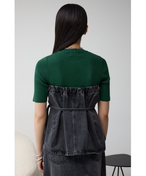 AZUL by moussy(アズールバイマウジー)の「デニムベアビスチェ(キャミソール・レディース・ライトブラック/ブルー・FREE)」の19枚目の写真