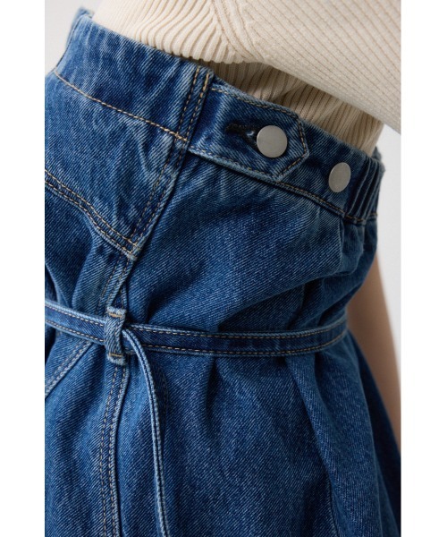 AZUL by moussy(アズールバイマウジー)の「デニムベアビスチェ(キャミソール・レディース・ライトブラック/ブルー・FREE)」の3枚目の写真