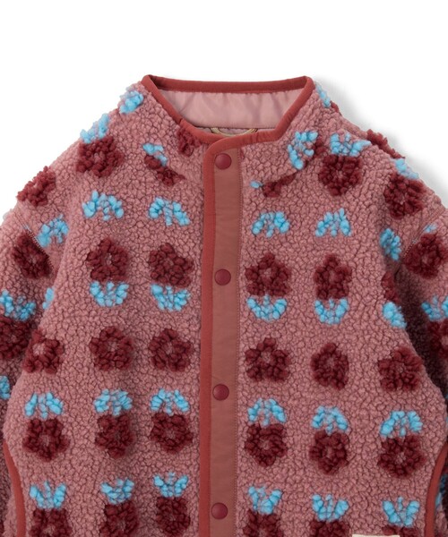 BEAMS mini（ビームスミニ）の「ジャカード ボア ブルゾン 2024FW（90～150cm）（ブルゾン・キッズ・レッド系その他3/ホワイト系その他5/ネイビー・100/90/120/110/150/140/130）」の8枚目の写真