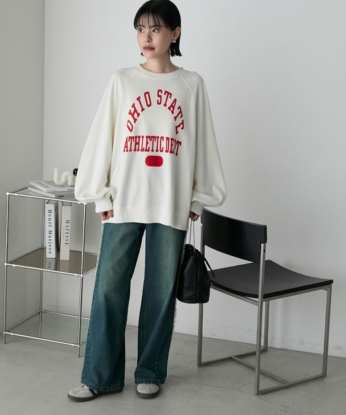 forksy.】アソートフロッキープリントピグメント加工スウェット forksy