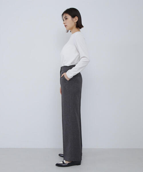 NATURAL BEAUTY BASIC（ナチュラルビューティーベーシック）の「◇シャークスキン SETUP ワイドパンツ（その他パンツ・レディース・ダークブラウン/チャコールグレー・MEDIUM/SMALL/X-SMALL）」の9枚目の写真