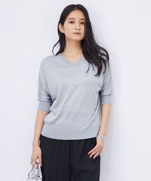 【洗える】レーヨンブレンド ドルマンスリーブニット