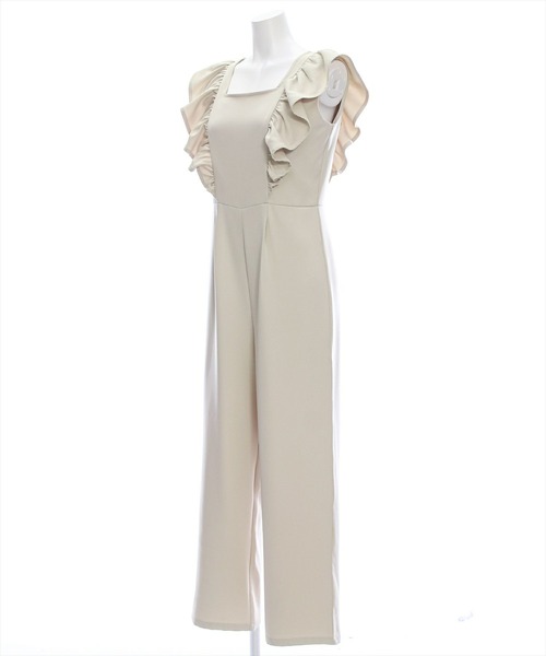 clear（クリア）の「フリルロンパース［大人 カジュアル 着回し力抜群］≪再入荷≫（サロペット/オーバーオール・レディース・ブラック/ライトベージュ・F）」の15枚目の写真