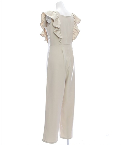 clear（クリア）の「フリルロンパース［大人 カジュアル 着回し力抜群］≪再入荷≫（サロペット/オーバーオール・レディース・ブラック/ライトベージュ・F）」の17枚目の写真