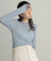 シアーリブニットプルオーバー【オーガニックコットン】