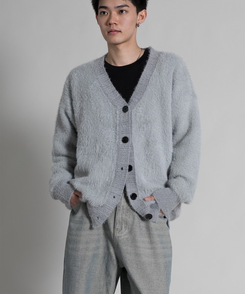 セール】【aimoha neo】 Elegant Shaggy Knit Cardigan (AW
