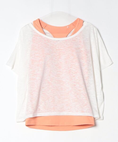 TIGORA(ティゴラ)の「ティゴラ TIGORA フィットネス ブラタンクトップセットシアーTシャツ(Tシャツ/カットソー・レディース・ラベンダー/アイボリー/グレー・XL/L/M/S)」の1枚目の写真