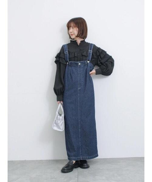 Samansa Mos2 blue（サマンサモスモスブルー）の「アソートフリルブラウス（シャツ/ブラウス・レディース・ブルー/ライトベージュ/ブラック・F）」の10枚目の写真