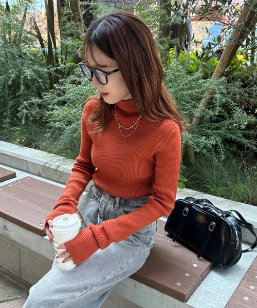 セール】【ISOOK / アイスー】リブタートルニット / タートルネック