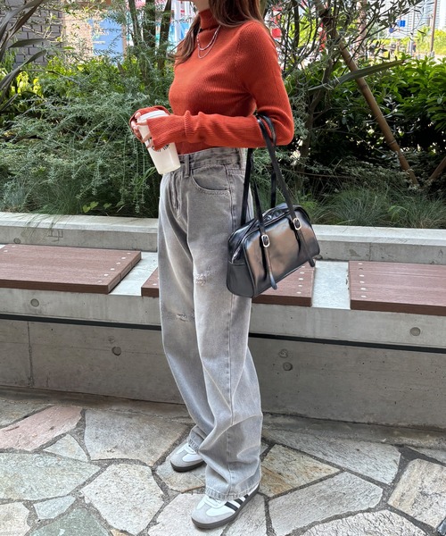 ISOOK（アイスー）の「【ISOOK / アイスー】リブタートルニット  / タートルネック サムホール ハイネック セーター 長袖 春ニット グリーン ZOZOTOWN限定（ニット/セーター・レディース・ブラック/グレー/グリーン/オレンジ・FREE）」の8枚目の写真