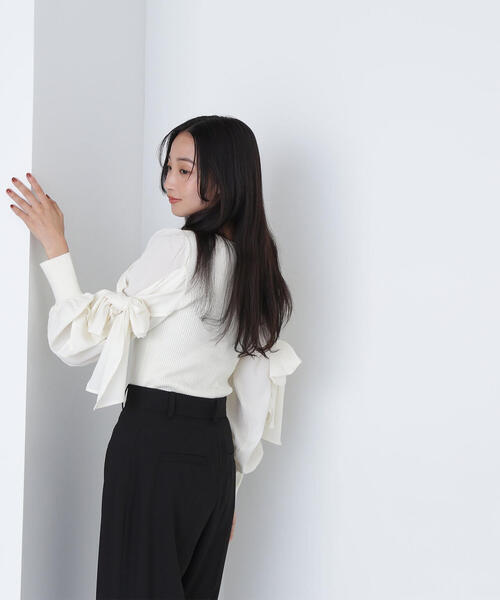 ドロストスリーブリブドッキングニット やむなく whoswhochico 