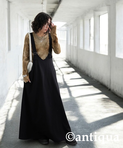 antiqua(アンティカ)の「ベロアシアートップス(Tシャツ/カットソー・レディース・ブラック/ベージュ・ONESIZE)」の17枚目の写真