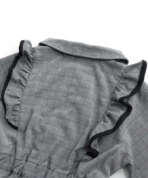 algy（アルジー）の「ハイショクラインガーリーワンピ（ワンピース・キッズ・ピンク/チェック/ベージュ・SMALL/MEDIUM/X-SMALL/XX-SMALL）」の9枚目の写真