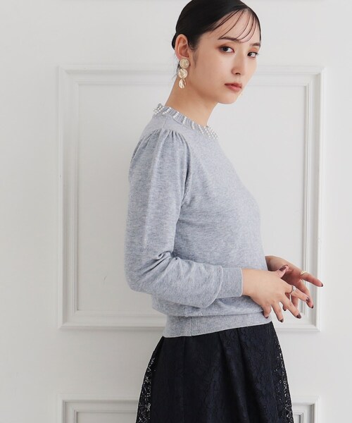 【セール】【パール調／きれい色】フェミニンニット（ニット/セーター）｜Sunauna（スーナウーナ）