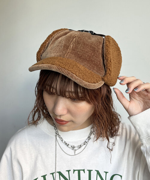 CPCM（シーピーシーエム）の「コーデュロイフライトキャップ（キャップ・レディース・ベージュ/ブラック/ブラウン・FREE）」の13枚目の写真