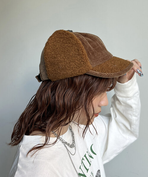 CPCM（シーピーシーエム）の「コーデュロイフライトキャップ（キャップ・レディース・ベージュ/ブラック/ブラウン・FREE）」の15枚目の写真