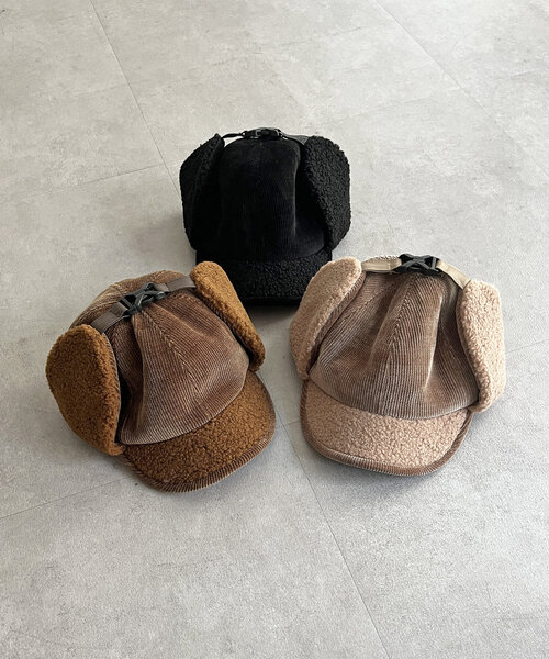 CPCM（シーピーシーエム）の「コーデュロイフライトキャップ（キャップ・レディース・ベージュ/ブラック/ブラウン・FREE）」の20枚目の写真