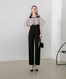 【LEJA】3wayティアードフリルオールインワンパンツドレス 2点セット many way 美脚効果 結婚式 パーティードレス 成人式 二次会 同窓会 お呼ばれ オケージョン 20代 30代
