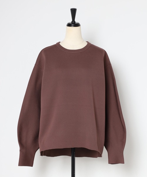 Bonjour Sagan（ボンジュールサガン）の「バレルスリーブサイドリブニットプルオーバー（ニット/セーター・レディース・ブラック/アイボリー/ピンク/ブラウン・FREE）」の6枚目の写真