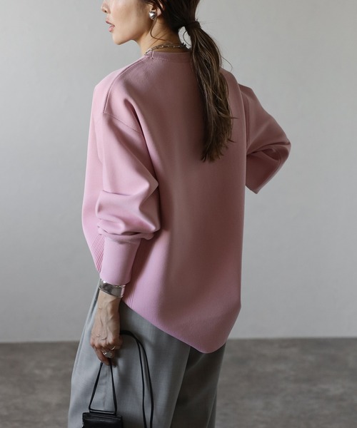 Bonjour Sagan（ボンジュールサガン）の「バレルスリーブサイドリブニットプルオーバー（ニット/セーター・レディース・ブラック/アイボリー/ピンク/ブラウン・FREE）」の10枚目の写真