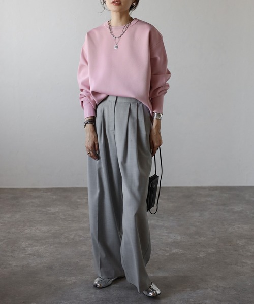 Bonjour Sagan（ボンジュールサガン）の「バレルスリーブサイドリブニットプルオーバー（ニット/セーター・レディース・ブラック/アイボリー/ピンク/ブラウン・FREE）」の11枚目の写真