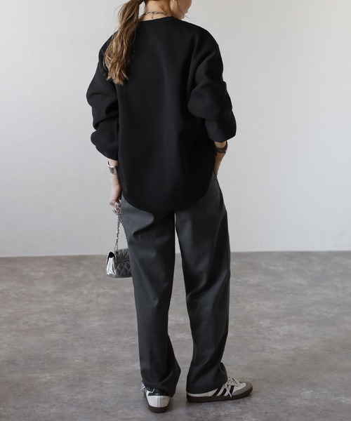 Bonjour Sagan（ボンジュールサガン）の「バレルスリーブサイドリブニットプルオーバー（ニット/セーター・レディース・ブラック/アイボリー/ピンク/ブラウン・FREE）」の14枚目の写真