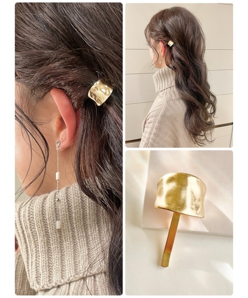 ciite'（シーテ）の「ミニハーフラウンドポニーフックシンプリーデザイン　マット（ヘアピン・レディース・ゴールド/シルバー・FREE）」の3枚目の写真