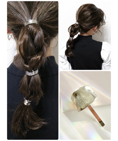 ciite'（シーテ）の「ミニハーフラウンドポニーフックシンプリーデザイン　マット（ヘアピン・レディース・ゴールド/シルバー・FREE）」の4枚目の写真