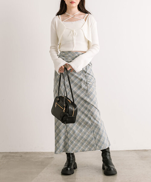 OLIVE des OLIVE（オリーブデオリーブ）の「配色レースボレロアンサンブル（アンサンブル・レディース・モカ/ピンク/オフホワイト/ブラック・FREE）」の21枚目の写真