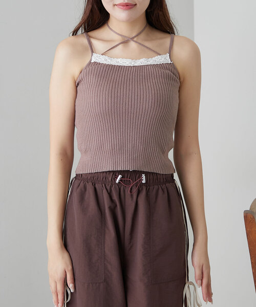 OLIVE des OLIVE（オリーブデオリーブ）の「配色レースボレロアンサンブル（アンサンブル・レディース・モカ/ピンク/オフホワイト/ブラック・FREE）」の11枚目の写真