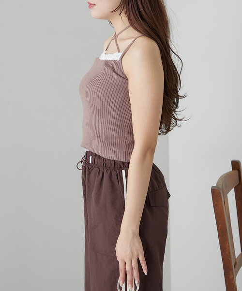 OLIVE des OLIVE（オリーブデオリーブ）の「配色レースボレロアンサンブル（アンサンブル・レディース・モカ/ピンク/オフホワイト/ブラック・FREE）」の12枚目の写真