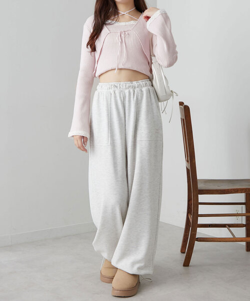 OLIVE des OLIVE（オリーブデオリーブ）の「配色レースボレロアンサンブル（アンサンブル・レディース・モカ/ピンク/オフホワイト/ブラック・FREE）」の19枚目の写真