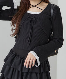 OLIVE des OLIVE | 配色レースボレロアンサンブル(アンサンブル)