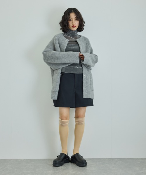 ADAM ET ROPE'（アダムエロペ）の「キリカエルーズニーハイソックス（ソックス/靴下・レディース・レッド/ブラック/ベージュ・FREE）」の5枚目の写真