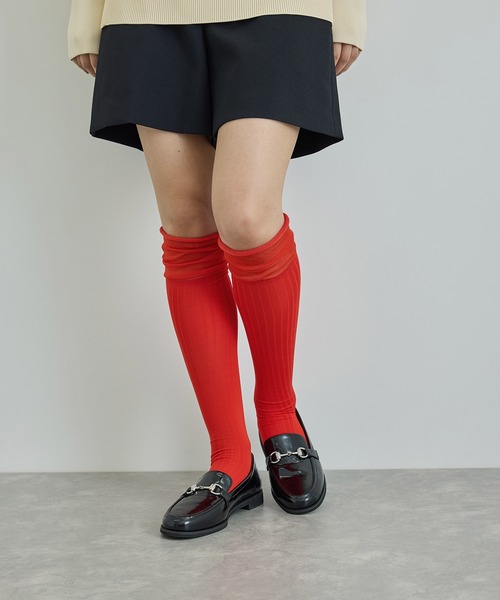 ADAM ET ROPE'（アダムエロペ）の「キリカエルーズニーハイソックス（ソックス/靴下・レディース・レッド/ブラック/ベージュ・FREE）」の9枚目の写真