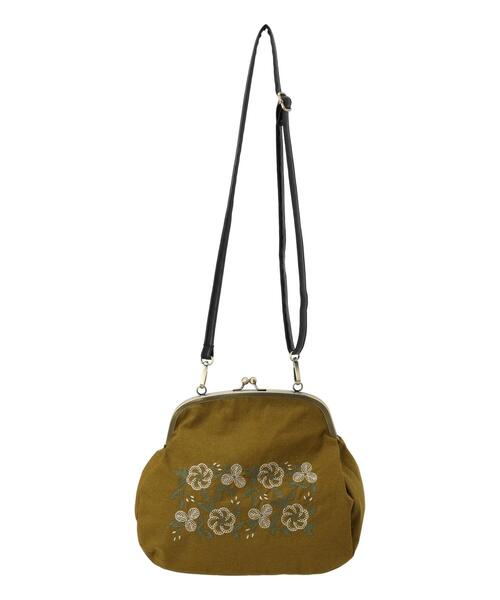 Samansa Mos2(サマンサ モスモス)の「【マカベアリス×Samansa Mos2】刺繍がま口バッグ(ハンドバッグ・レディース・ブラック/グリーン/オレンジ・F)」の17枚目の写真