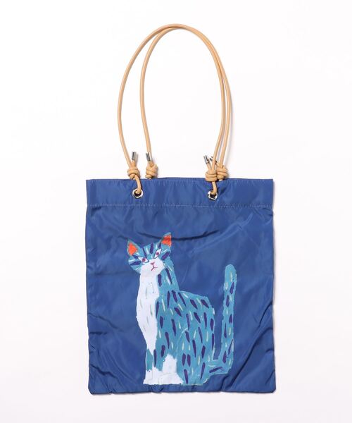Elura（エルーラ）の「＜タムロアヤノさんコラボ＞ねこプリントバッグ/153242（トートバッグ・レディース・ベージュ/ブルー・ONE SIZE）」の3枚目の写真