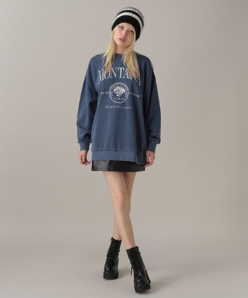 FOREVER 21（フォーエバー トゥエンティーワン）の「【2024FW】ピグメント裏毛グラフィックプルオーバー（スウェット・レディース・レッド/グレー/チャコールグレー/ネイビー・FREE）」の12枚目の写真