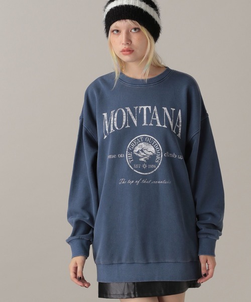 FOREVER 21（フォーエバー トゥエンティーワン）の「【2024FW】ピグメント裏毛グラフィックプルオーバー（スウェット・レディース・レッド/グレー/チャコールグレー/ネイビー・FREE）」の16枚目の写真