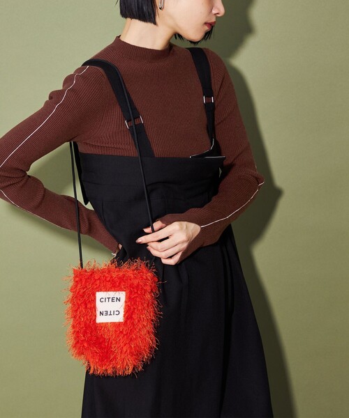 CITEN（シテン）の「＜CITEN＞モックネックニット（ニット/セーター・レディース・ダークブラウン/コバルトブルー/オレンジ/ダークグレー/グレー・FREE）」の4枚目の写真
