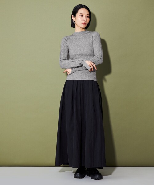 CITEN（シテン）の「＜CITEN＞モックネックニット（ニット/セーター・レディース・ダークブラウン/コバルトブルー/オレンジ/ダークグレー/グレー・FREE）」の7枚目の写真