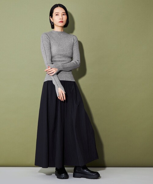 CITEN（シテン）の「＜CITEN＞モックネックニット（ニット/セーター・レディース・ダークブラウン/コバルトブルー/オレンジ/ダークグレー/グレー・FREE）」の8枚目の写真