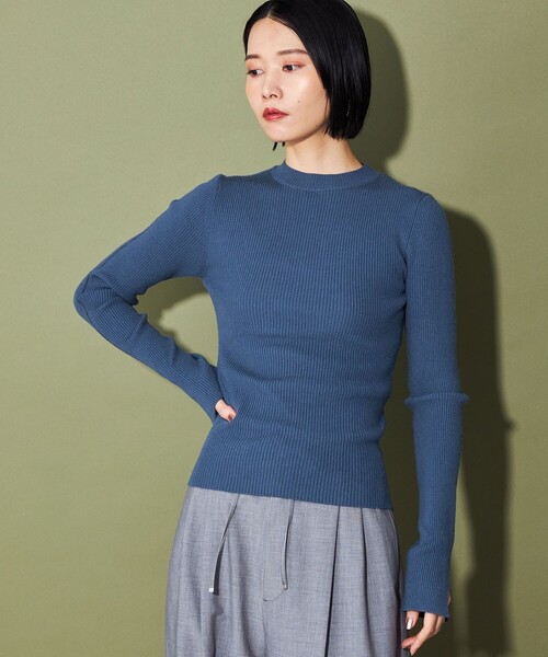 CITEN（シテン）の「＜CITEN＞モックネックニット（ニット/セーター・レディース・ダークブラウン/コバルトブルー/オレンジ/ダークグレー/グレー・FREE）」の17枚目の写真