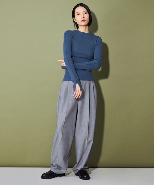 CITEN（シテン）の「＜CITEN＞モックネックニット（ニット/セーター・レディース・ダークブラウン/コバルトブルー/オレンジ/ダークグレー/グレー・FREE）」の18枚目の写真