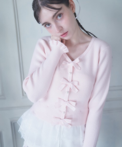Lolime by mellfy memory(ロリミー バイ メルフィーメモリー)の「angel frillリブニットカーディガン(カーディガン/ボレロ・レディース・ピンク/ホワイト/ベビーピンク・FREE)」の22枚目の写真