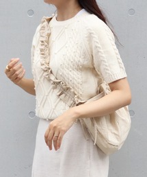 relac（レーラック）の「パール付き 半袖ニット ケーブルニット（ニット/セーター）」