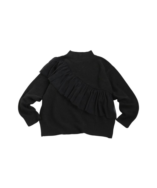 antiqua(アンティカ)の「チュールフリルニット(ニット/セーター・レディース・ブラック/グレー・ONESIZE)」の14枚目の写真