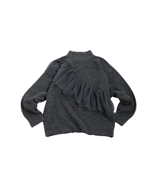 antiqua(アンティカ)の「チュールフリルニット(ニット/セーター・レディース・ブラック/グレー・ONESIZE)」の15枚目の写真