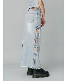 EVRIS | サイドリボンカットロングデニムスカート【セットアップ着用可能】(デニムスカート)